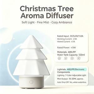 Diffuseur d'huiles essentielles apaisant pour le sommeil, avec prise USB et lumières RGB à intensité variable, décoration de Noël pour la maison, cadeau en promotion - Product Image 6