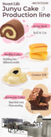 Ligne de production complète de gâteaux au chocolat, cupcakes, gâteaux fourrés à la confiture, machine à faire des gâteaux ronds, machine à faire des gâteaux roulés suisses