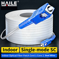 Kabel Patchcord Fiber Optik Indoor HAILE, Tipe Flat Bow, Self-support, Toneable, Konduktor Solid G657A1, 50M, Kabel FTTH