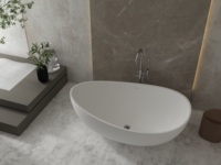 Bak Mandi Berdiri Bebas Batu Cor Kualitas Tinggi Desain Modern Harga Pabrik untuk Kamar Mandi