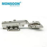 Charnières hydrauliques invisibles pour meubles, charnières de cuisine à fermeture douce en fer pour portes d'armoires de cuisine