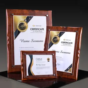 Plaques High Quality Square Shape Wood Plaques Trophy Awards Walnut Wood Plaques For Competition Prizing Ceremony Souvenirs