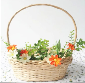 Cesta de Mimbre Multifuncional Hecha a Mano de Color Natural para Almacenamiento en la Cocina con Asa, Cesta para Frutas - Product Image 3