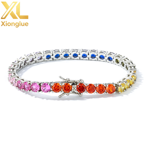 Bracelets de luxe personnalisés en or pur 14 carats avec pierres précieuses ovales, chaîne tennis, accessoires raffinés pour femmes, bijoux fins OEM - Product Image 2