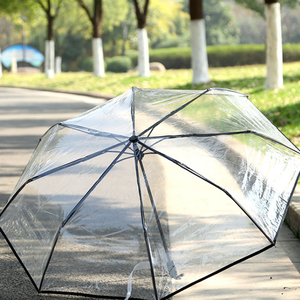 <span class=keywords><strong>Parapluie</strong></span> <span class=keywords><strong>Pliant</strong></span> Entièrement Automatique <span class=keywords><strong>Parapluie</strong></span> <span class=keywords><strong>Transparent</strong></span> Trois Plis Couleur Unie Petit Couple Frais Corée du Sud - Product Image 6
