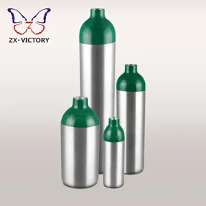 ISO onaylı nokta tıbbi kullanım oksijen alüminyum alaşımlı ambulans oksijen O2 silindir şişe tankı ML6 M7 M9 MD ME M2 m4 M6 M22 vb