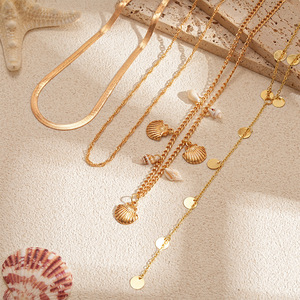 Européen Américain Métal Fleur Géométrique Collier Lumière De Luxe Rétro Vintage Bracelet Distinctif Style Hip Hop Chaînes Bijoux - Product Image 2