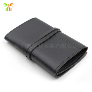 Sac de rangement pour écouteurs en cuir, sac de rangement pliable portable pour câble de données et batterie externe, organisateur de câbles pour écouteurs en cuir artistique - Product Image 4