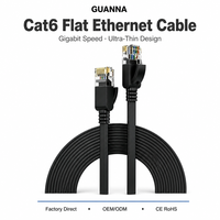 Câble Ethernet plat Cat6 léger CCA UTP ultra-fin RJ45 pour système réseau de cinéma maison