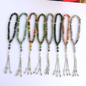 PBB1096 <span class=keywords><strong>Rosario</strong></span> Islamico <span class=keywords><strong>Turco</strong></span> Fatto a Mano con 33 Perle in Pietra, Tesbih Misbaha Tasbeeh, Sibha con Perle Rotonde da 8mm - Product Image 1