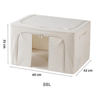 Organisateur de vêtements en tissu pliable portable 120L, anti-humidité, anti-poussière, double compartiment, tiroir intégré, boîte de rangement - Product Image 4