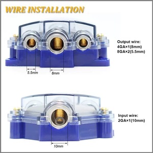 บล็อกกระจายสายไฟแบบสกรู 3 ทาง ขนาด 4 เกจ สำหรับสายไฟดิน สีฟ้า ทำจากทองแดงแท้ 12-24V - Product Image 5