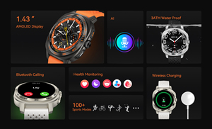 Reloj Inteligente AM32 Pantalla AMOLED <span class=keywords><strong>Facebook</strong></span> Montanismo Ciclismo Futbol Monitoreo De Salud Chat GPT AI 150 + Ejercicio - Product Image 3