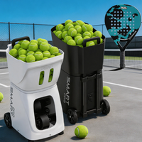 Lanceur de balles de tennis intelligent portable et léger Pusun PT-Smart Pro avec contrôle de balle intégré, panier pliable, automatique pour entraînement solo