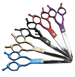 Kingtale pet cleaning product High-grade grooming colorful scissors up and down curved dual-use