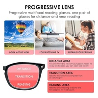Amzn TK Vente à Chaud Lunettes de Lecture de Presbytie Pliantes Progressives de Haute Qualité pour Hommes et Femmes avec Lentille Multifocale