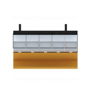 Clear Acrylic Box <b>Metal</b> Floor Stand with Dividers for Grain Seed Animal Fish <b>Feed</b> Storage <b>Bin</b> Display - Product Image 5