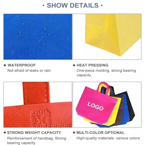 Gran oferta portátil reutilizable Eco supermercado bolsa de comestibles bolsas de compras no tejidas logotipo personalizado tela compras bolsa no tejida - Product Image 6