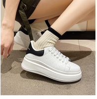Baskets plateforme blanches pour femmes, à lacets, respirantes, légères, décontractées, style sport, tendance toutes saisons