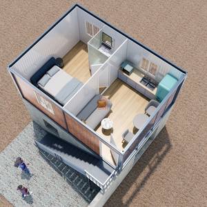 El proveedor ofrece casas móviles prefabricadas de lujo, casas de contenedores de paquete plano de Villa listas, diseño de suelo plano 2 en 1, acero barato - Product Image 5