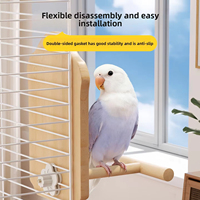 Perchoir interactif en bois pour petits perroquets, tout-en-un pour jouer et manger