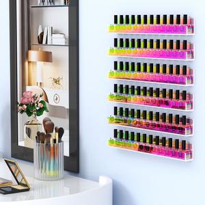 Estantes flotantes <span class=keywords><strong>de</strong></span> acrílico iridiscente <span class=keywords><strong>de</strong></span> arco iris <span class=keywords><strong>de</strong></span> neón, estante <span class=keywords><strong>de</strong></span> exhibición <span class=keywords><strong>de</strong></span> pared <span class=keywords><strong>de</strong></span> baño moderno para decoración del hogar con estilo - Product Image 3