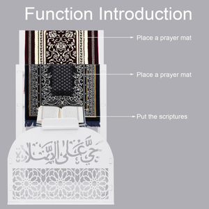 Supporto Organizzatore per Tappetino <span class=keywords><strong>da</strong></span> Preghiera Islamico Durevole, Stand Bianco per Preghiera e Scaffale per Corano, Decorazione Artistica in Metallo - Product Image 5