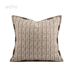 <span class=keywords><strong>Housse</strong></span> de coussin décorative pour canapé et lit, en velours texturé beige, style Wabi-Sabi, pour chambre d'exposition et gîte de luxe - Product Image 1