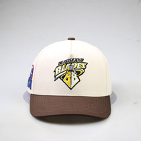 Gorras de Béisbol Personalizadas con Logotipo Bordado en 3D, Gorra de 5 Paneles con Visera Curva, Cierre a Presión, 2 Tonos, Nuevas, con Logotipo