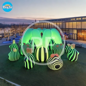 Lễ hội âm nhạc nghệ thuật ánh sáng sự kiện khổng lồ dẫn ánh sáng Inflatable bộ lạc công cộng tác phẩm điêu khắc sọc Inflatable airship dàn nhạc - Product Image 4