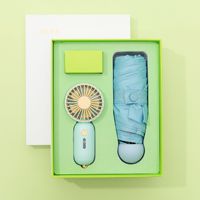 Cadeaux publicitaires classiques : Ensemble de mini-ventilateurs pliables en cinq sections, manuels, pour voyage, protection solaire et pluie, revêtement noir, protection UV, étanche