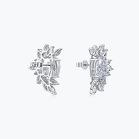 MUSHAN Schmuck Neue Silber S925 Luxus Weiße Hochkarätige Diamant-Ohrringe mit Leichtem Luxus-Charme Eisblumen-Schliff Ohrringe