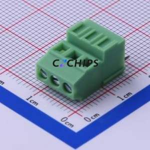 KF128H-3.5-3P Screw Terminal Block Through hole Component (THT),P=3.5mm Connector 1x3P 3.5mm Green Through Hole - Product Image 1