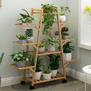 Présentoir à fleurs moderne et multifonctionnel écologique, support pour plantes <span class=keywords><strong>en</strong></span> <span class=keywords><strong>bambou</strong></span> pour jardin intérieur, balcon, usage domestique, étagère de présentation - Product Image 1
