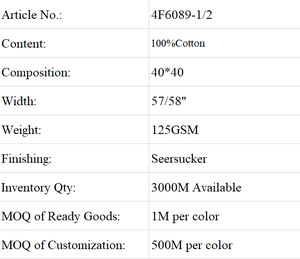 Tessuto per Camicie Casual OEM 100% Cotone Tinto in Filo 40S Seersucker a Righe per <span class=keywords><strong>Uomo</strong></span>, Donna e Ragazzo - Product Image 5