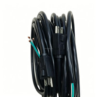 Cable de Alimentación Personalizado de 5-15P, 1-10M, 14AWG/3C, de Alta Resistencia, con Enchufe Americano de 3 Pines a Extremo Desnudo, Cable de Extensión Negro