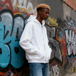 TKAN352 Heavyweight 500G cepillado francés Terry Zip Hoodie logotipo personalizado bordado liso Otoño Invierno grueso algodón cremallera Hoodie - Product Image 2