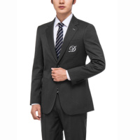 Costumes de qualité supérieure pour le bureau, ensemble de vêtements pour hommes, coupe ajustée, noir, costume de marié, costumes pour hommes
