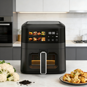 หม้อทอดไร้น้ำมันดิจิตอลขนาด <span class=keywords><strong>4.5</strong></span> ลิตร ยี่ห้อ Factory รุ่น DigitalNO พร้อมอุปกรณ์เสริม ทำจากสแตนเลส ใช้สำหรับทอดอาหารเพื่อสุขภาพ - Product Image 2