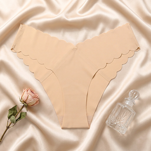 Culottes string invisibles sans couture pour femmes, couleur unie, douces, extensibles, taille basse, style T-back, vente en gros - Product Image 3