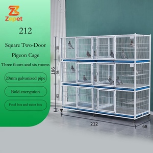 Jaulas de <span class=keywords><strong>palomas</strong></span> de acero inoxidable de lujo clásicas con bandeja de plástico sólido recubierta, caja de observación con placa de hierro para emparejamiento y vuelo - Product Image 2