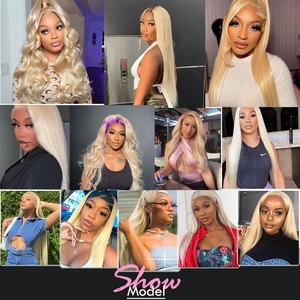 Perruques en cheveux humains avec dentelle frontale 13x4, couleur blonde miel 613, pour femmes, perruques frontales droites brésiliennes transparentes en cheveux humains - Product Image 5