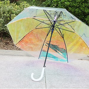<span class=keywords><strong>Parapluie</strong></span> <span class=keywords><strong>large</strong></span> holographique adulte clair irisé <span class=keywords><strong>parapluie</strong></span> pour femmes mariage arc-en-ciel coupe-vent Parasol Laser clair <span class=keywords><strong>parapluie</strong></span> - Product Image 3
