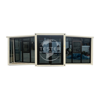 Maison conteneur préfabriquée de luxe moderne et extensible pour usage hôtelier, structure en acier, insonorisée et étanche, taille 40HQ, chambre et salle de bain