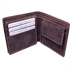 Portefeuilles courts de mode en cuir véritable pour hommes, motif étoile et broderie de lettres, marque BS International, fermeture ouverte, vente en gros - Product Image 1