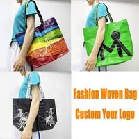 Stock promotionnel personnalisé petit bateau forme PP tissé sac à provisions sac en polypropylène durable