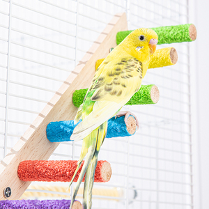 Jouets pour oiseaux de compagnie : Échelle d'escalade ondulée en bois naturel pour perroquets, perchoirs à griffer, jouet de cage pour perruches, calops et agapornis - Product Image 2