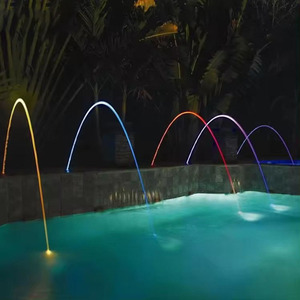 Air Mancur Fitur Air Jet Laminar Stainless Steel Elegan untuk Taman, Efek LED Mengambang Kecil, Aliran Ajaib, dan Efek Melompat di Bawah Air - Product Image 3