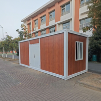 Contenedor pequeño de acero ligero móvil moderno de 20 pies, casa contenedor de paquete plano, casa Villa para oficina de granja