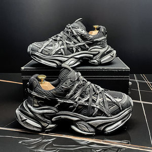 <span class=keywords><strong>Chaussures</strong></span> décontractées polyvalentes pour hommes Paris Dad Shoes 2026, respirantes en maille, à lacets, à semelle épaisse, style vintage vieilli, pour l'<span class=keywords><strong>été</strong></span> - Product Image 4